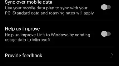 Capture d'écran de Link to Windows 10