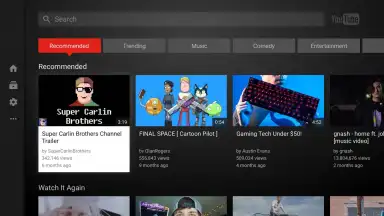Capture d'écran de YouTube for Android TV 1