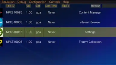 Capture d'écran de ViTA Emulator 2
