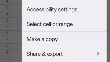 Capture d'écran de Google Sheets 15