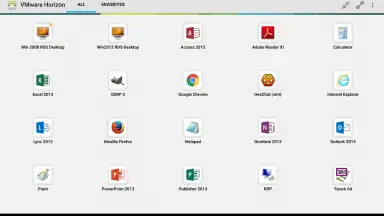 Capture d'écran de VMware Horizon Client 2