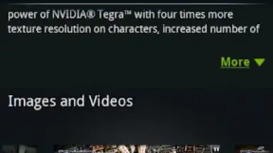 Capture d'écran de NVIDIA TegraZone 3
