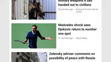Capture d'écran de RT News 2