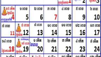 Capture d'écran de khmer Calendar 2015 3