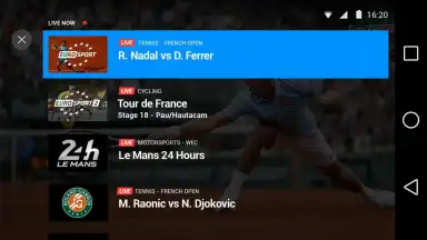 Capture d'écran de Eurosport Player 11