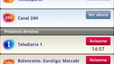 Capture d'écran de RTVE Noticias y Directos 2