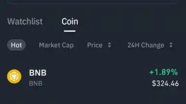 Capture d'écran de Binance 5