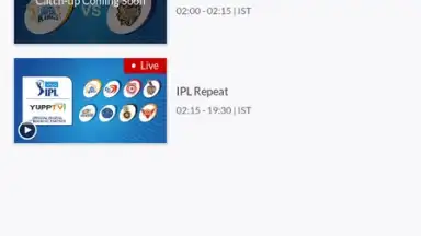 Capture d'écran de YuppTV LiveTV, Live Cricket 11