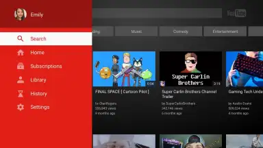 Capture d'écran de YouTube for Android TV 5