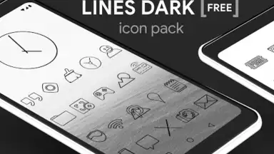 Capture d'écran de Lines Dark - Icon Pack 9