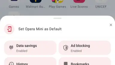 Capture d'écran de Opera Mini 19