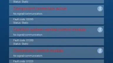 Capture d'écran de OBDeleven VAG car diagnostics 4