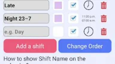 Capture d'écran de Shift Schedule 3