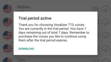 Capture d'écran de Vocalizer TTS Voice 6