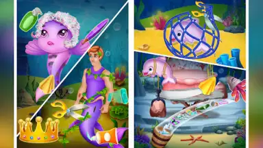 Capture d'écran de Newborn mermaid baby care game 1