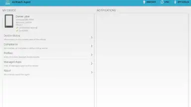 Capture d'écran de AirWatch Agent 7
