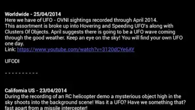 Capture d'écran de Latest UFO Sightings 1