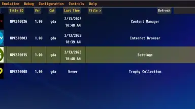 Capture d'écran de Vita3K 1