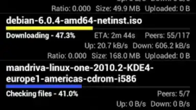 Capture d'écran de tTorrent Lite 1