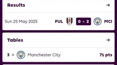 Capture d'écran de Premier League - Official App 9