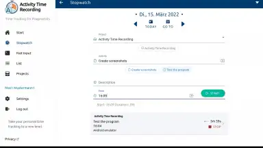 Capture d'écran de aTimeRecording - Online Time Tracking 3