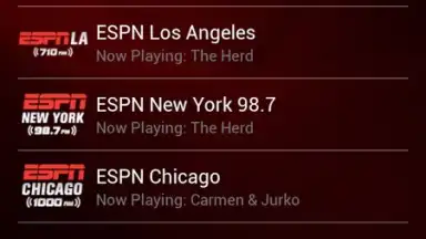 Capture d'écran de ESPN Radio 7