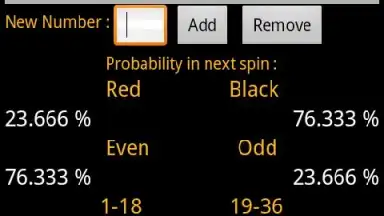 Capture d'écran de Roulette Calculator 2