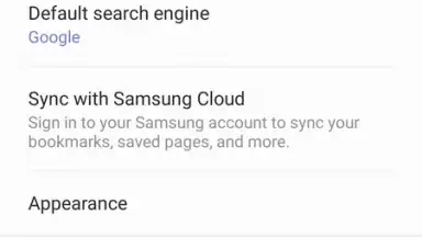 Capture d'écran de Samsung Internet Browser 7