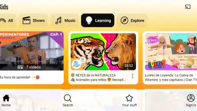 Capture d'écran de YouTube Kids 3