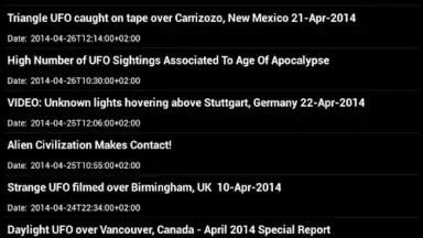 Capture d'écran de Latest UFO Sightings 2