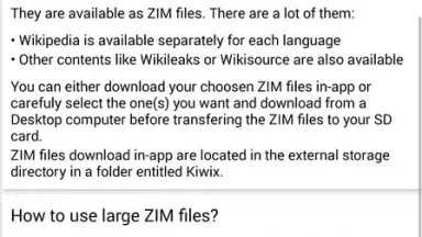 Capture d'écran de Kiwix offline 1