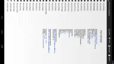 Capture d'écran de PICmicro Database 2