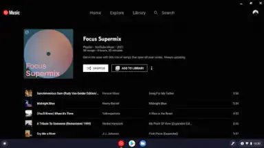 Capture d'écran de YouTube Music for Chromebook 2