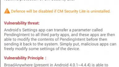 Capture d'écran de CM Security Lite 3