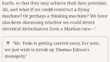 Capture d'écran de Tesla: War of the Currents 6