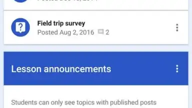 Capture d'écran de Google Classroom 10