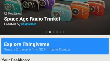 Capture d'écran de Thingiverse 8