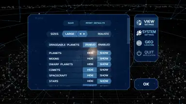 Capture d'écran de Solar System Scope 11