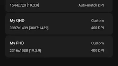 Capture d'écran de Pixels: Resolution+DPI Changer 3
