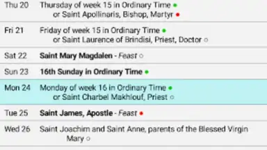 Capture d'écran de Catholic Calendar from Universalis 2