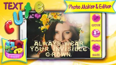 Capture d'écran de Cute Text Photo Maker and Editor 1