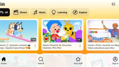 Capture d'écran de YouTube Kids 4