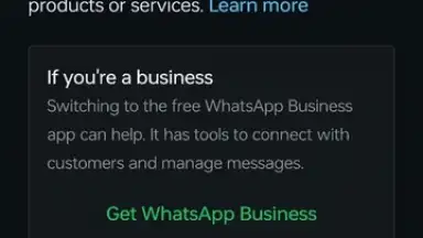 Capture d'écran de WhatsApp Business 1