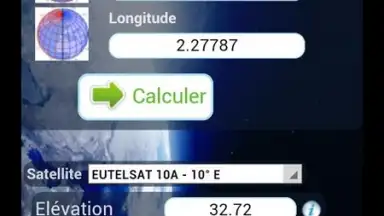 Capture d'écran de Eutelsat satellite finder 3
