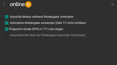 Capture d'écran de onlineTV 4